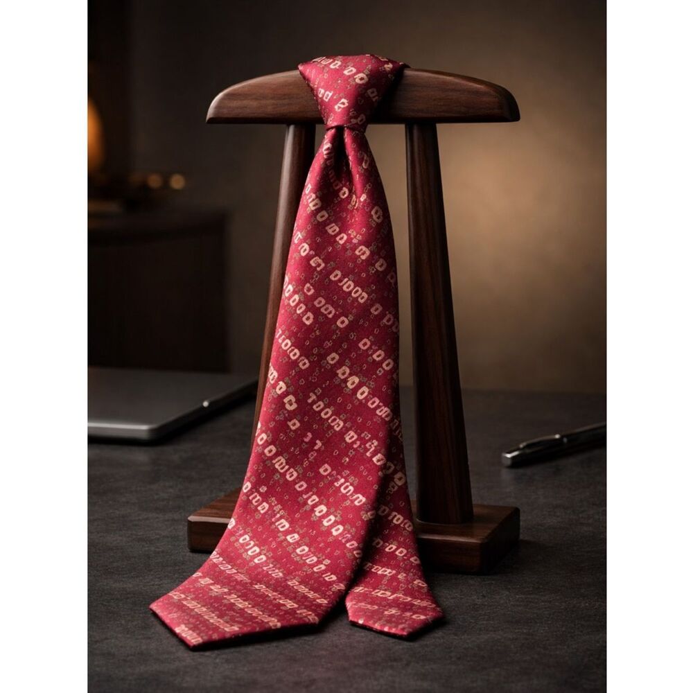 VINTAGE NECK TIE - 01-01-00 Millennium Year - Mark Of The Millennium Red